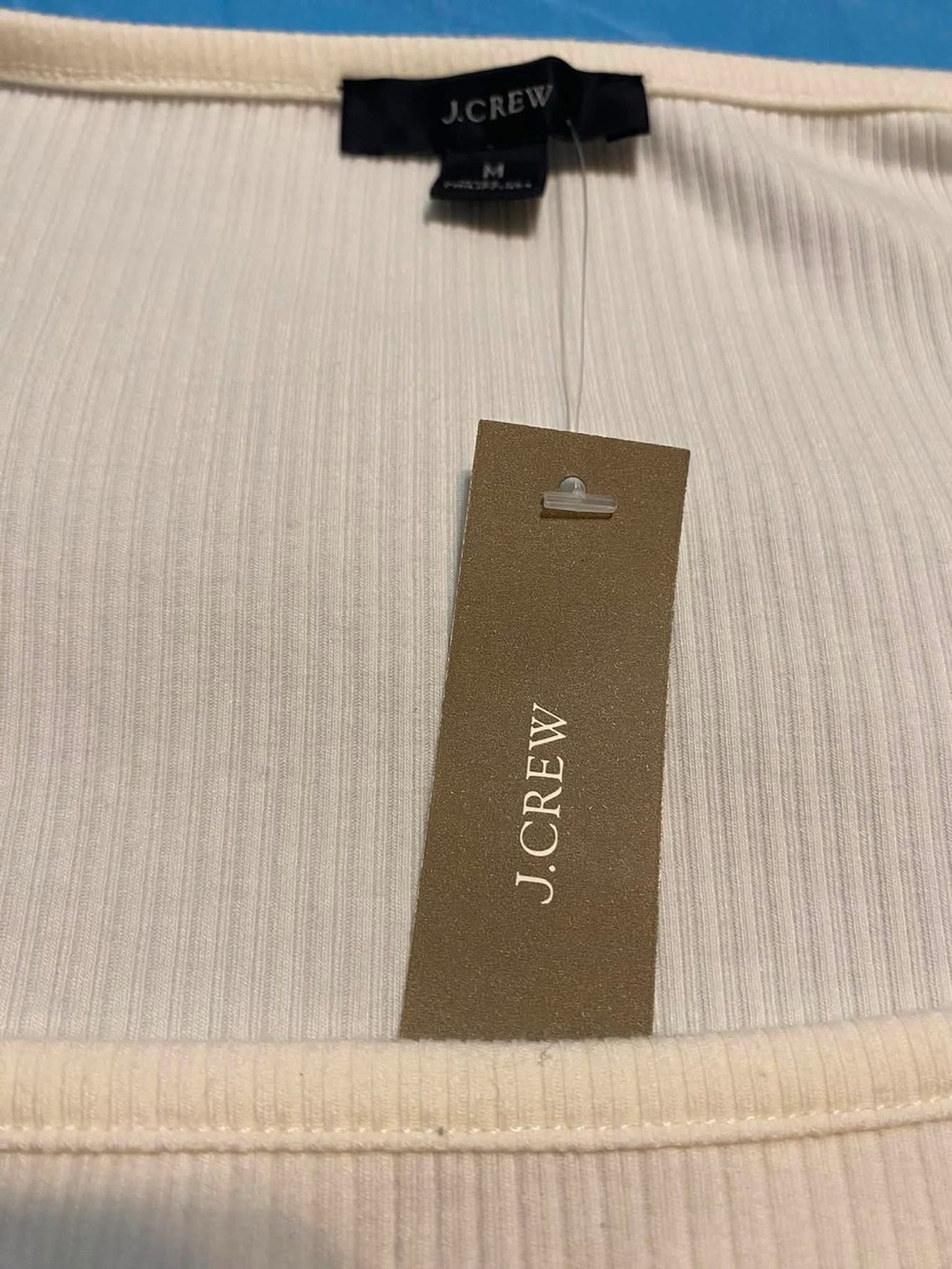 J. Crew Ivory Ribbed Square-Neck Crew Sweater - Picture 3 of 6